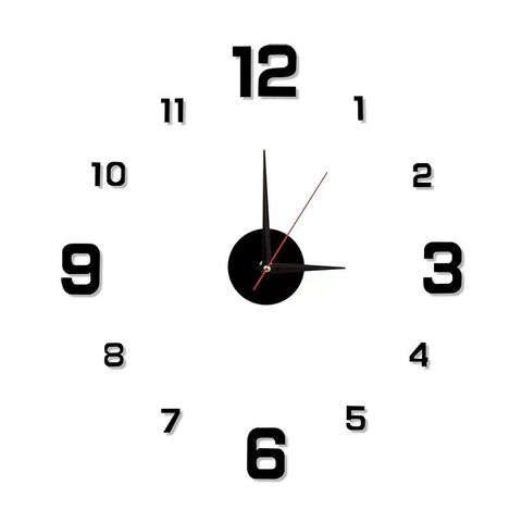 Rahmenlose DIY Wanduhr, neuartige Heimdekoration