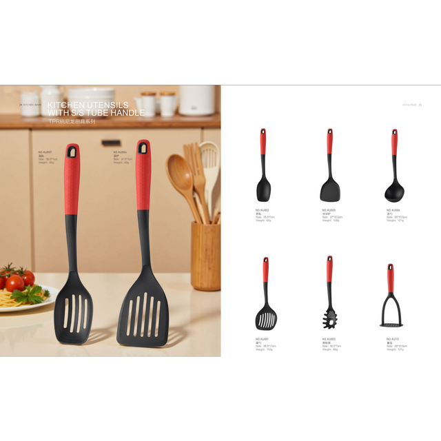 HZ-KU-1 Ustensiles de Cuisine avec Manche en Acier Inoxydable, Silicone et TPE for sale at factory direct price