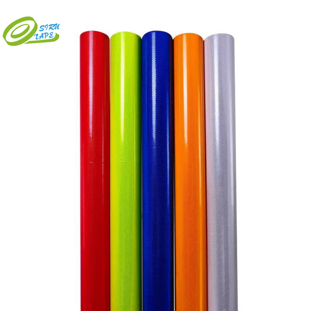 شريط عاكس ميكرو بريزماتيك أصفر فلورسنت، مادة صفائح فينيل عاكسة PET لافتات المرور for sale at factory direct price