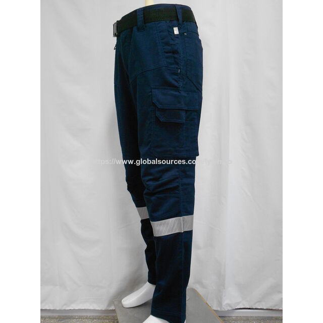 Pantalon de travail 100% toile de coton réfléchissant