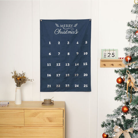 Calendario de Adviento Navideño de Lienzo Sublimable con Bolsillos para Manualidades DIY for sale at factory direct price