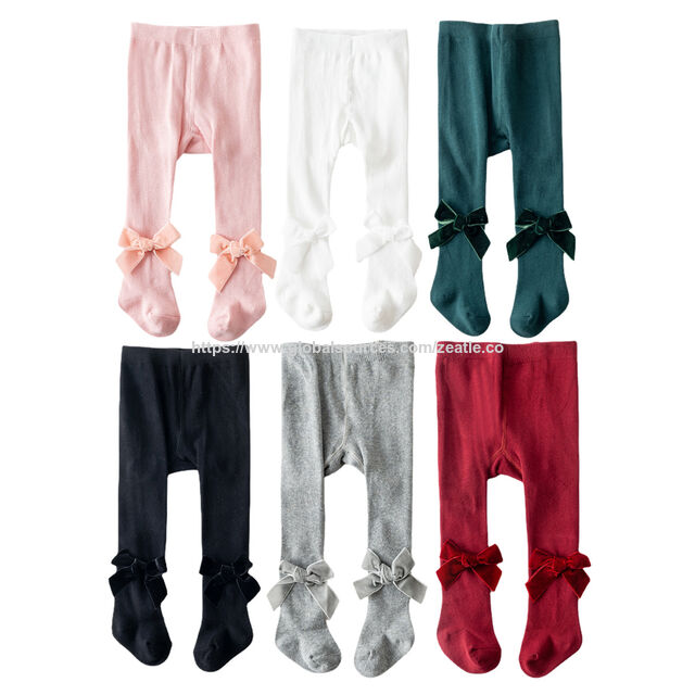 OEM Newborn Baby Girls Tights Leggings Velvet Bow Cotton Stockings Celana Ketat Bayi for sale at factory direct price