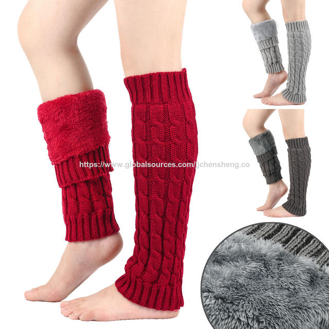 2026 Winter Super Dicke Fleece Gefütterte Gerippte Strick Beinwärmer Lange Socken für Damen
