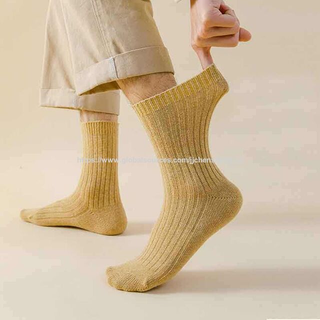 Großhandel Winter Wollsocken für Herren, mit Samt verstärkt, verdickt, warm, mit individuellem Logo am Boden, Sportsocken