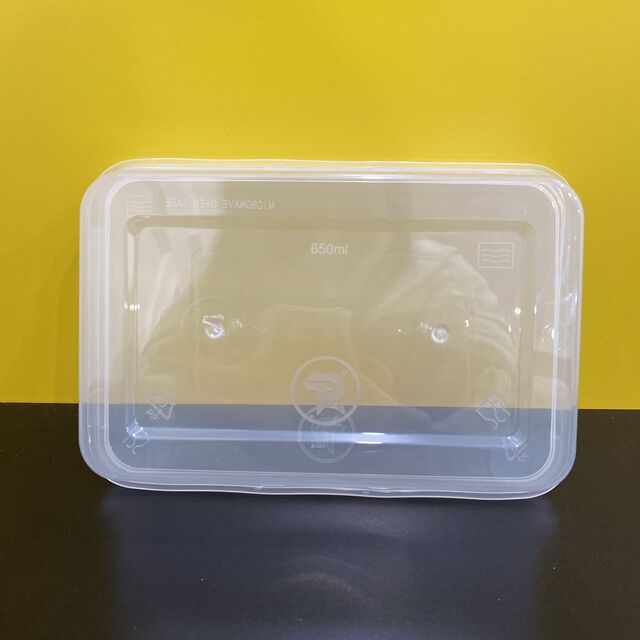 Promoción 2026 Mejor Calidad Bajo Precio Contenedor de Plástico Transparente Rectangular Desechable de 550/750ml para Alimentos con Tapas
