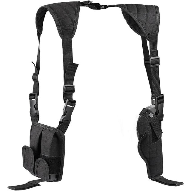 Holster d'Épaule Vertical Ambidextre pour Pistolet avec Porte-Chargeur Double, Port Discret en Néoprène et Cuir for sale at factory direct price