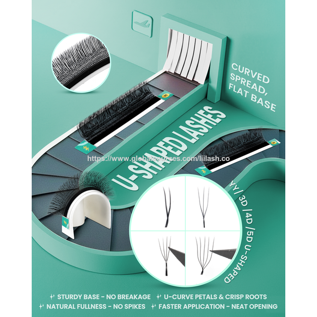Extensions de Cils YY 3D 4D 5D U, Tissées à la Main, Vison Premium Doux, Léger, Naturel, Cils Croisés Parallèles en Forme de Fleur