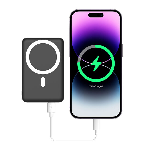 Batería Externa Magsafe de 2000MAH, Power Bank Magnético de 5000mAh con Cable Tipo-C, Carga Rápida PD de 20W, Entrada Lightning Inalámbrica