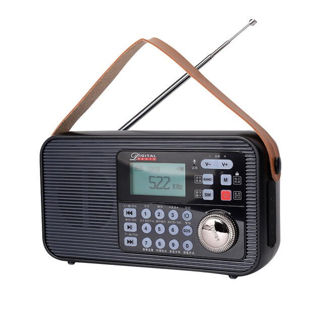 Receptor de Radio Digital Portátil DAB/DAB+/FM con Altavoz Inalámbrico BT Mp3 de Doble Fuente de Alimentación e Iluminación de Emergencia, Radio de Bolsillo (Negro)