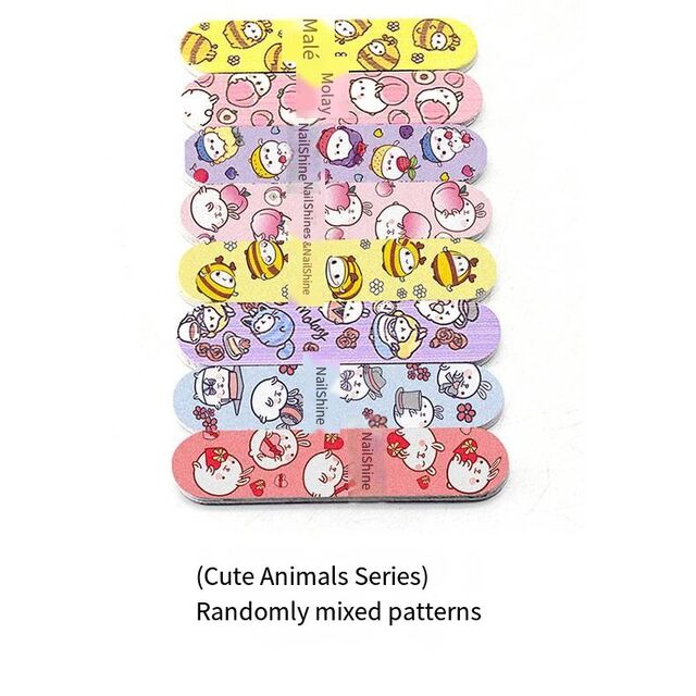 Mini Lima de Uñas Doble Cara con Tiras de Lijado Gruesas y Finas, Diseños de Animales/Flores de 9cm para Uñas de Dedos, Logotipo Personalizado for sale at factory direct price