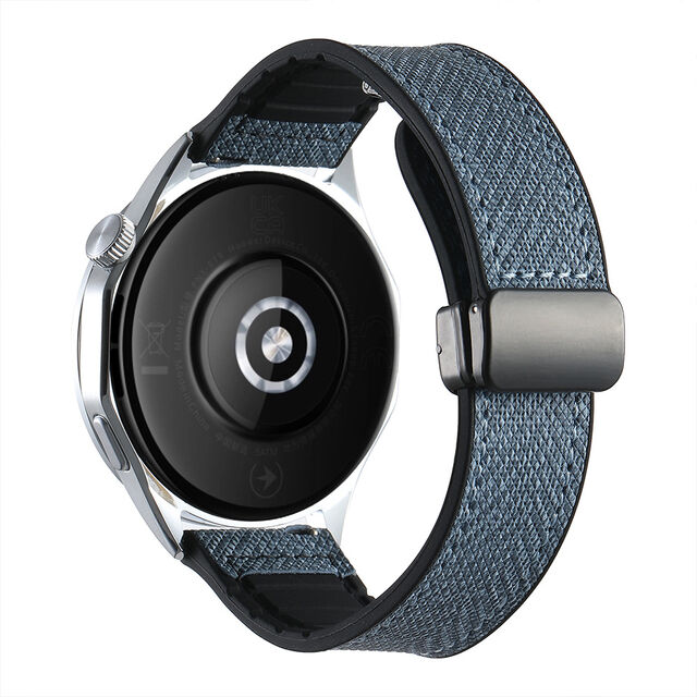 Vente en gros d'usine, bracelet magnétique adhésif en silicone à motif denim pour montres Huawei et Xiaomi, personnalisation OEM/ODM