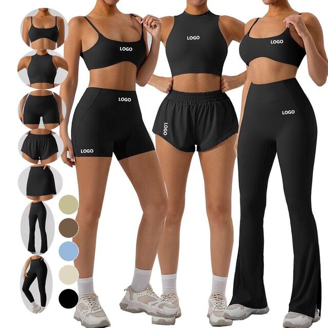 Conjunto Deportivo OEM para Mujer: Sujetador Deportivo, Chaleco, Falda de Tenis/Golf, Leggings de Yoga, Pantalones Acampanados, Pantalones Cortos de Motociclista, Diseño ODM a Cuadros for sale at factory direct price