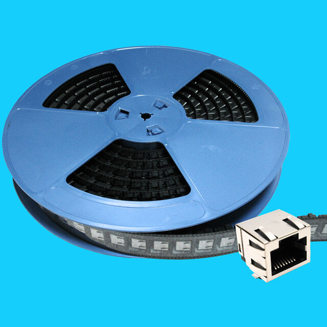 Modulare Buchse, Ungeschirmt, Dip 90 8P8C Rolle mit gleicher Größe wie RJ45-Modularbuchse zur Platzersparnis auf der Leiterplatte, OEM/ODM willkommen.
