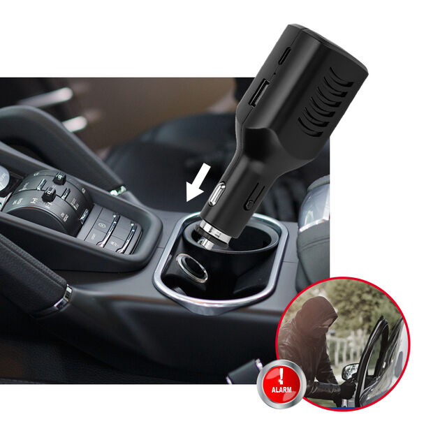 Alarma de Coche Recargable con Radar 5.8GHz, Sensor de Movimiento, Sirena de 120dB para Coches, RVs, Barcos, Enchufe para Mechero (EL-CC001) for sale at factory direct price