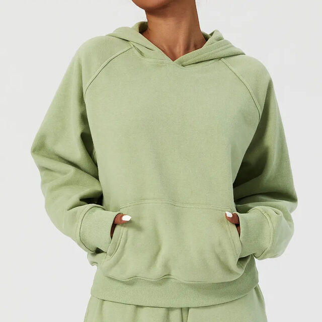Sweat à capuche décontracté Athleisure pour femme en molleton French Terry, ample et sportif, avec poche kangourou et manches longues