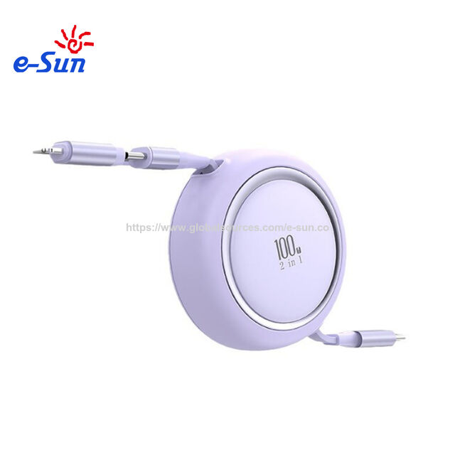 Cable de carga rápida PD escalable 2 en 1, Cable retráctil USB C a USB C de 100W, Chip E-Marker Cobre Puro para Todos los Dispositivos Tipo C for sale at factory direct price