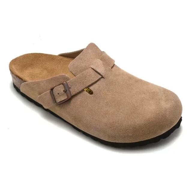 Boston Echte Leder Pantoletten mit dicker Sohle für Damen, Hausschuhe BK for sale at factory direct price