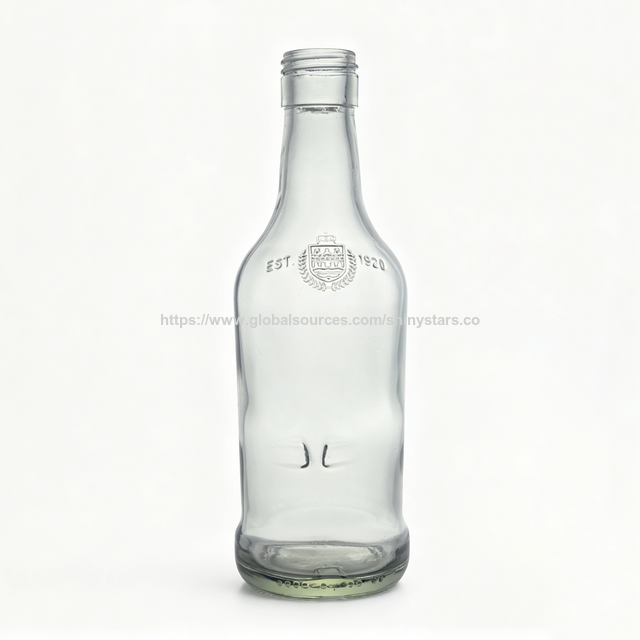 Garrafa de Vidro Gravada Vintage Recipiente Vazio Clássico para Cerveja, Refrigerantes e Bebidas Fermentadas