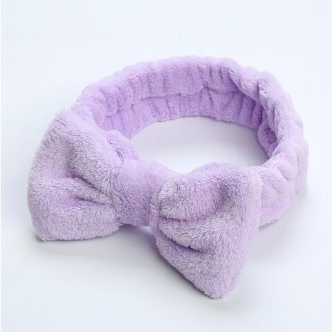 Bandeaux de cheveux tendance avec nœud, large bord, couleur unie, en polaire, vente en gros for sale at factory direct price