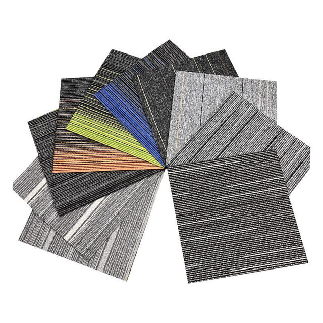 Moquette de Luxe pour Hôtel, Dalles de Moquette Commerciales en Nylon Jacquard PP pour Bureau, Moquette Carrée PVC de 50x50