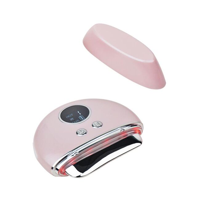Instrumento de beleza eletrônico EMS de microcorrente com vibração e aquecimento de luz colorida para pescoço, massageador elétrico doméstico tipo Amazon para a América Latina