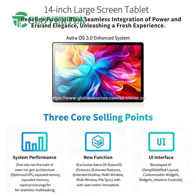 Tableta de 14 pulgadas con Astra OS 2.0, Atomic Memory y Focus Computing para un funcionamiento rápido