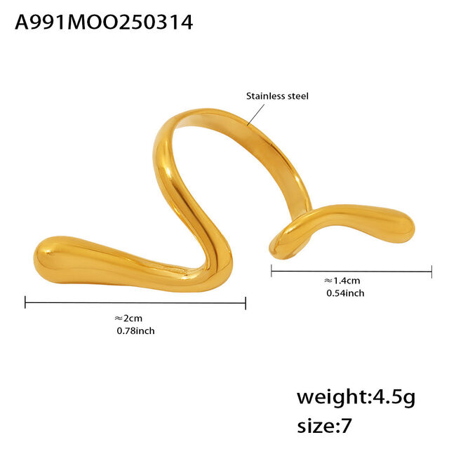 Anillos de cóctel con diseño abierto hueco, anillo de nudillo, acero de titanio 18K, anillo para dedo índice