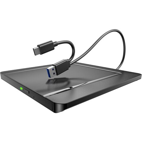 محرك أقراص DVD خارجي أنيق مخطط - USB 3.0 التوصيل والتشغيل للكمبيوتر المحمول/الكمبيوتر الشخصي/Mac، فائق قابلية النقل للمكتب المنزلي والسفر for sale at factory direct price