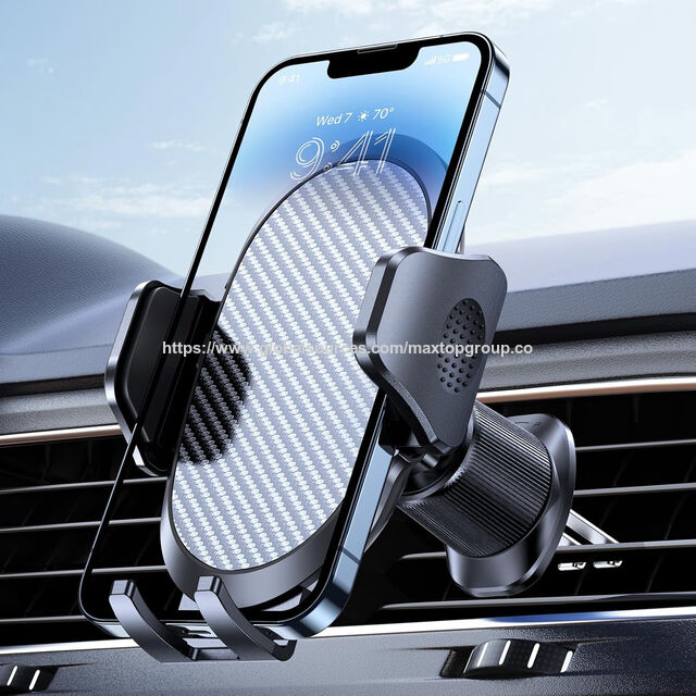 Soporte para teléfono de ventilación de coche de metal de alta calidad, anticaída, giratorio 360°, uso con una mano, para navegación de conducción, soporte para smartphone