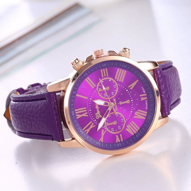 Armbanduhr für Damen, Geneva Quarzuhr, modische Skalen-Herrenuhr