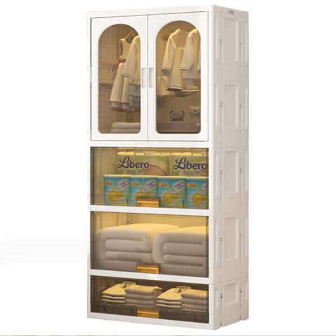 Armoire de Rangement Pliable pour la Maison, Grande Capacité, Installation Facile (Aucune Installation Requise)