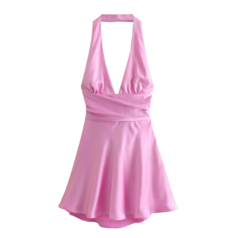 Robe texturée en satin dos nu sexy pour femmes, meilleures ventes