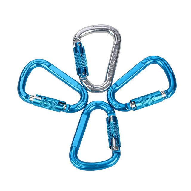 26KN Schwerlast-Karabiner mit automatischer Verriegelung, professionelle 7075 Aluminium D-Ring Kletterkarabiner für Felsklettern, Camping, Hängematte