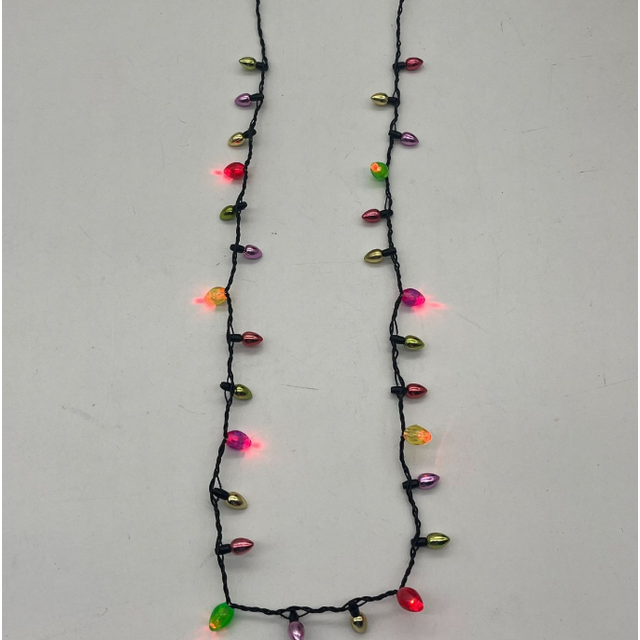 Weihnachts-LED-Lichterkette, Weihnachtsserie, Glühbirne, 8 rote Lichter, kleine blinkende Glühbirne, Halskette