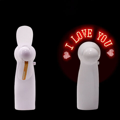 Mini Ventilateur LED Programmable avec Message Personnalisé, Effet Lumineux LED et Logo Personnalisable pour Promotion B2B for sale at factory direct price