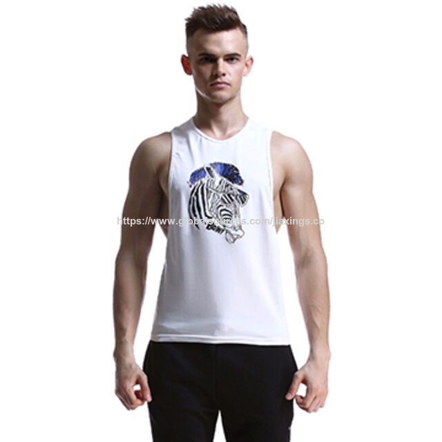 Atmungsaktive Baumwollmischung Herren Tanktops für das Fitnessstudio