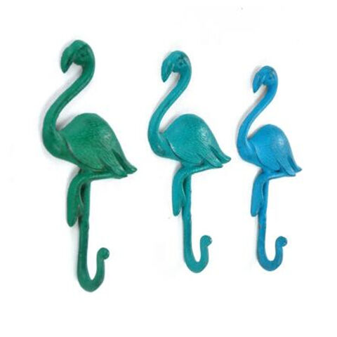 Colgador de Pared de Metal con Diseño de Flamenco para Decoración del Hogar en Varios Colores