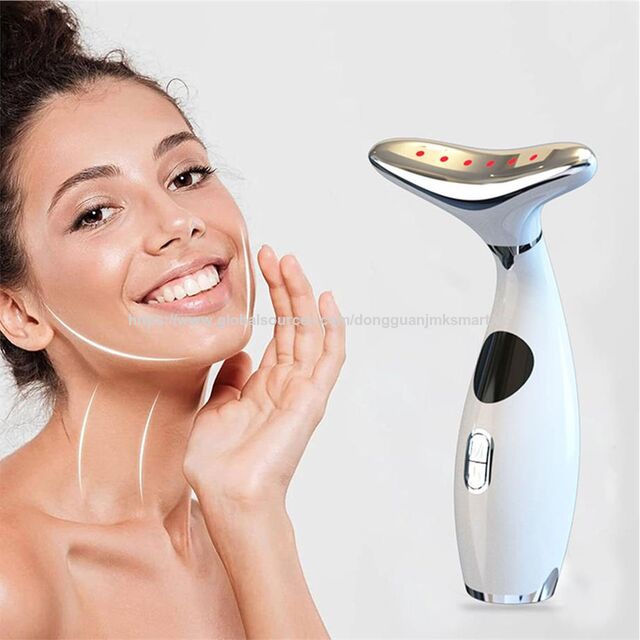Massageador Antirrugas com Vibração de Fótons para Rosto e Pescoço - Dispositivo de Beleza para Firmar a Pele, Cuidados Pessoais de Beleza