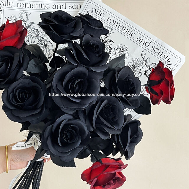 Artificial Flowers Rose Artificial Flower, Gothic Dark Simulated Flower ...