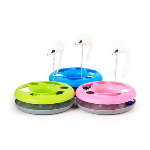 Jeu de Disque Multifonctionnel Amusant pour Chat, Jouet Interactif