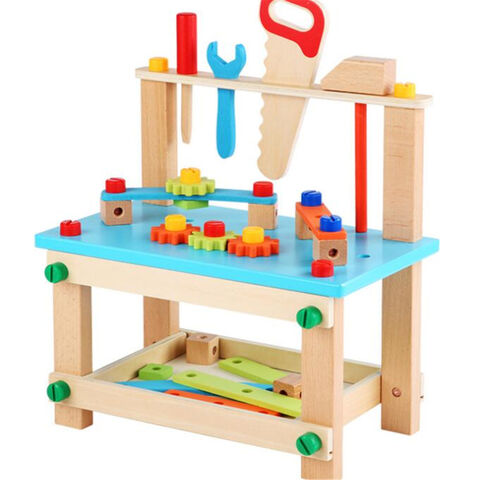 Camión de juguete de madera educativo para niños pequeños - Banco de trabajo de juguete con herramientas for sale at factory direct price