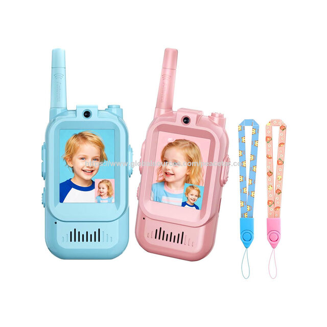 Kinderfreundliche kabellose Walkie-Talkies mit 2,0-Zoll-IPS-Display. 300.000 Pixel.
