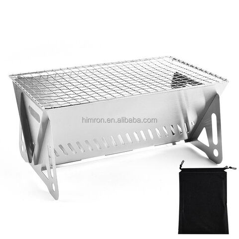 Folding Camping Bbq Grill Set, Stainless Steel Mini Grill For Camping ...