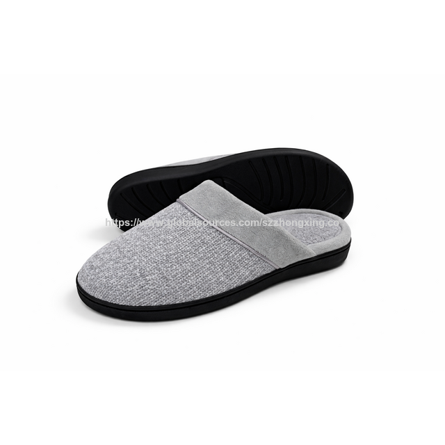 Pantuflas para Hombre con Espuma de Memoria y Parte Superior de Chenilla, Ligeras, Antideslizantes, Estilo Scuff, OEM for sale at factory direct price