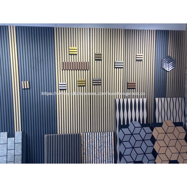 Decoração Moderna de Parede à Prova de Som em Poliéster com Painel de Madeira Acústico para Material de Construção for sale at factory direct price