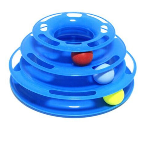 Tour de Jouets pour Chat en Plastique Personnalisé à 3 Niveaux avec Souris et Balles - Jouet pour Animaux de Compagnie