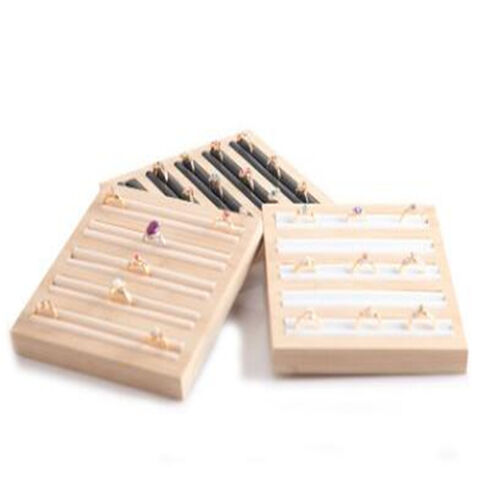 Présentoir à Bijoux en Bambou et Bois avec Plateau à Boucles d'Oreilles