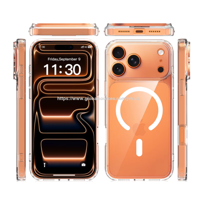 Coque Magnétique Transparente en PC pour Téléphone, Fine et Épurée, Ultra Claire, Anti-jaunissement, Trou Précis, Vente en Gros for sale at factory direct price