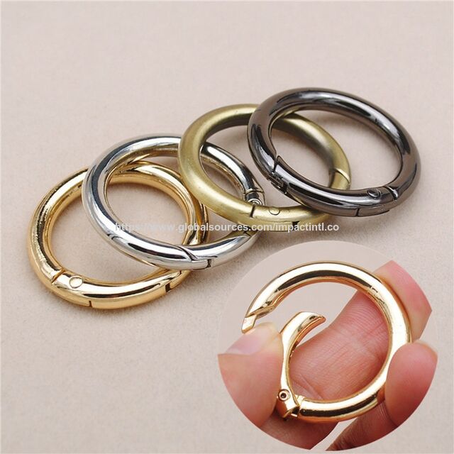 Zinc Alloy Spring O Ring, Round Spring Snap Gate Ring For Bag