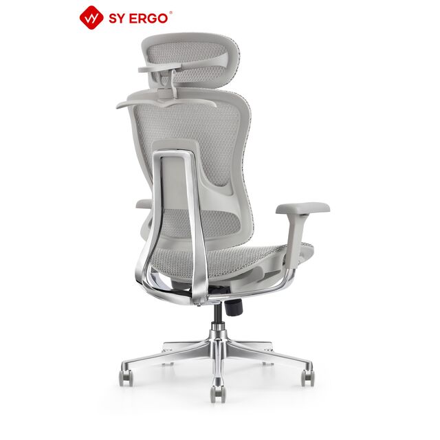 Schwarzer ergonomischer Konferenzstuhl mit Netzrücken und PU-Rollen, höhenverstellbar, Multifunktions-Neigefunktion, ISO-zertifiziert